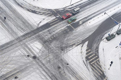 Road Crossing Snowed Over